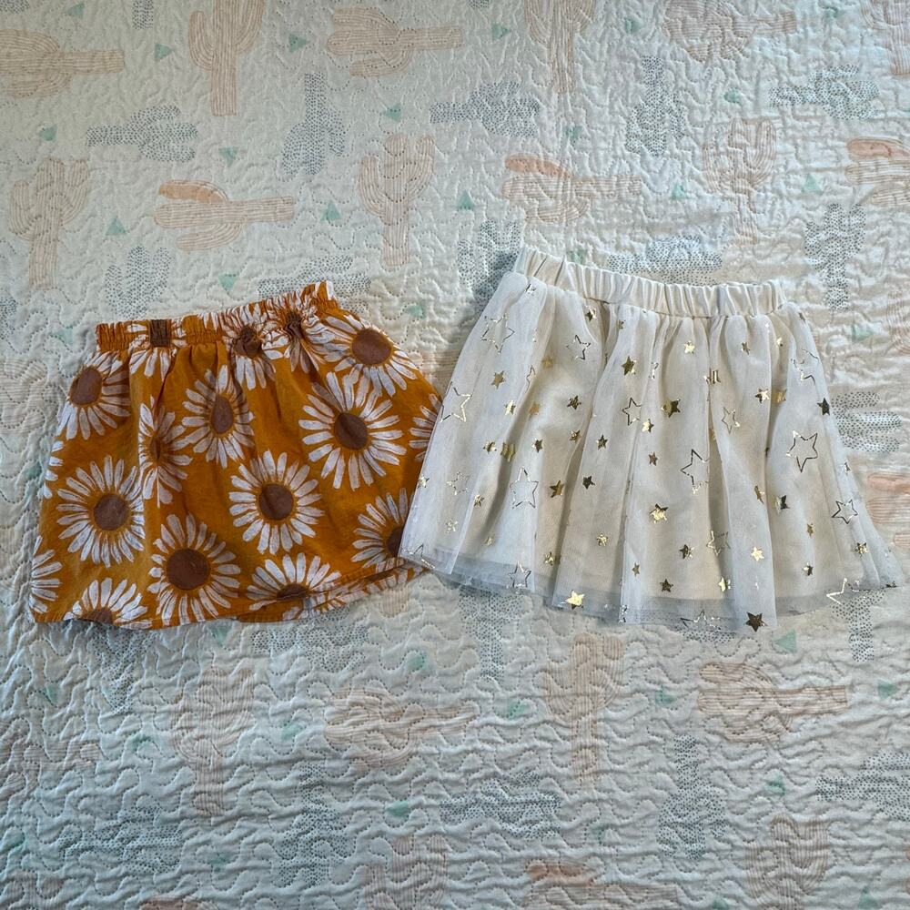 Carter’s 4T Floral Skirt + Tulle Star Skirt Bundle Toddler Girls